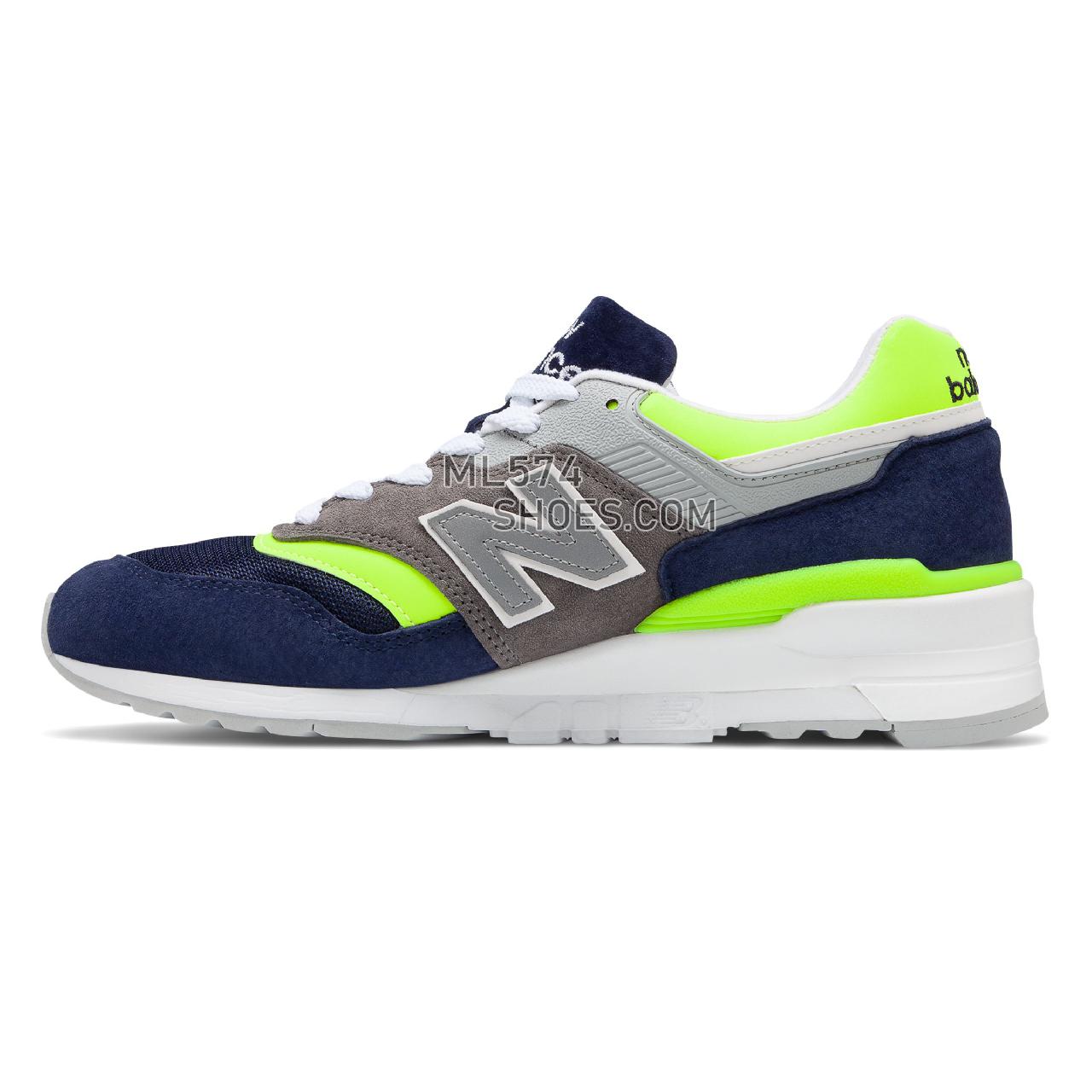New Balance Made in US 997 - Men's Made in US 997 - Blue with Bleached Lime Glo - M997LBL