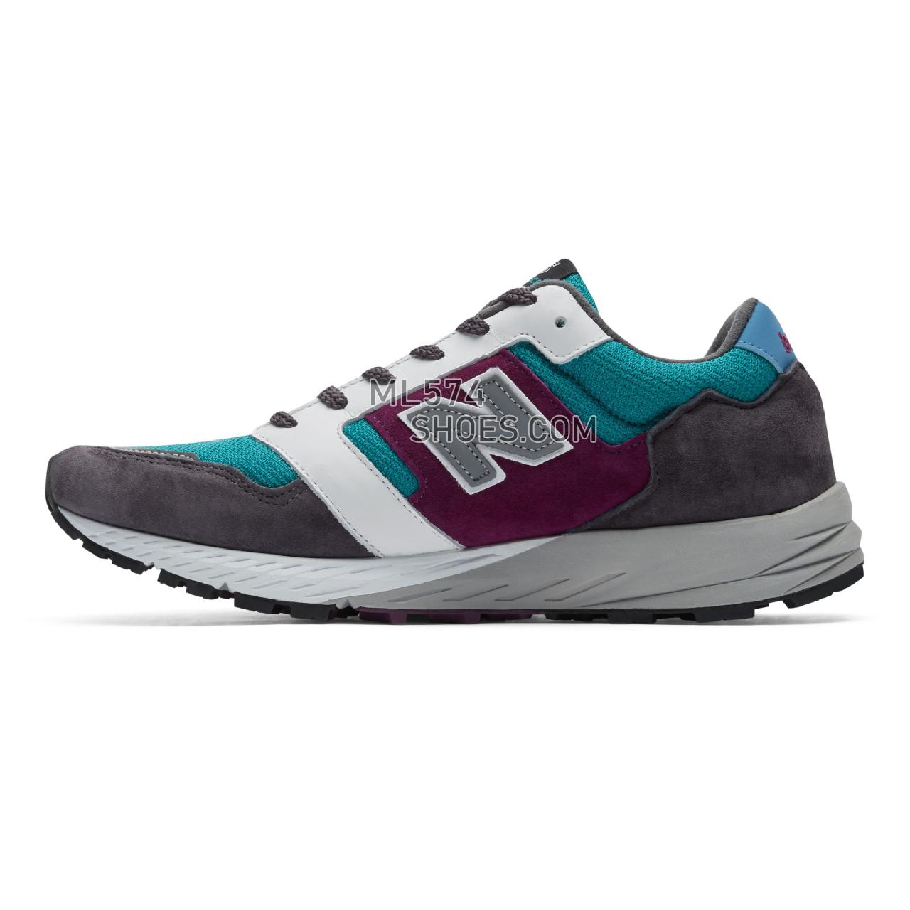 New Balance Made in UK 575 Mountain Wild - Men's Made in UK 575 Mountain Wild - Dark Grey with Green and Purple - MTL575GP