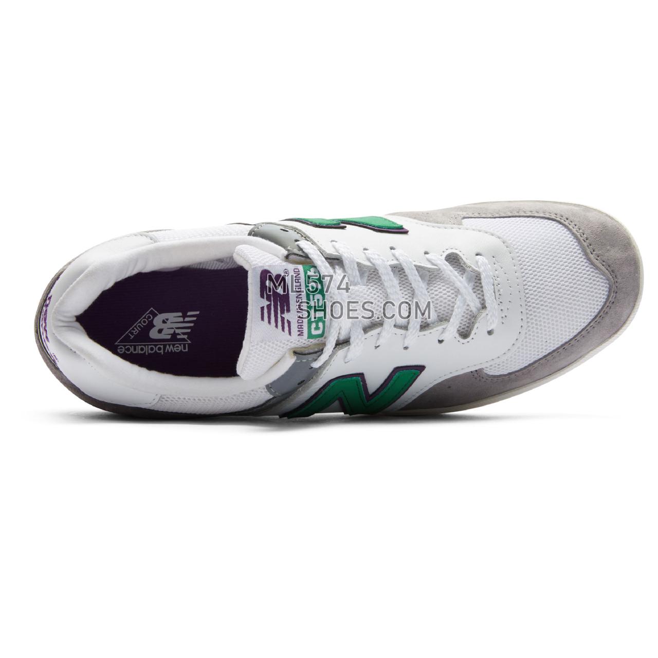 New Balance Made in UK 576 Racq Pacq - Men's Made in UK 576 Racq Pacq CT576V1-23755-M - White with Grey and Green - CT576CRT