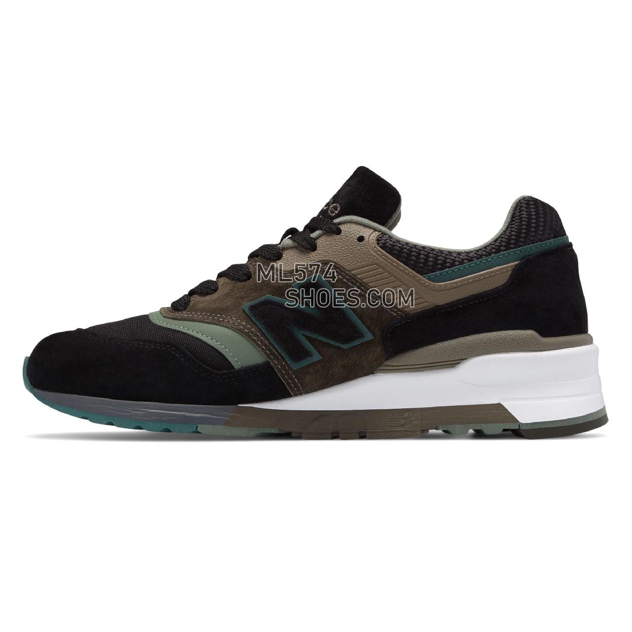 New Balance Made in US 997 - Men's 997 Made in US Classic M997-PGM - Black with Covert Green - M997PAA