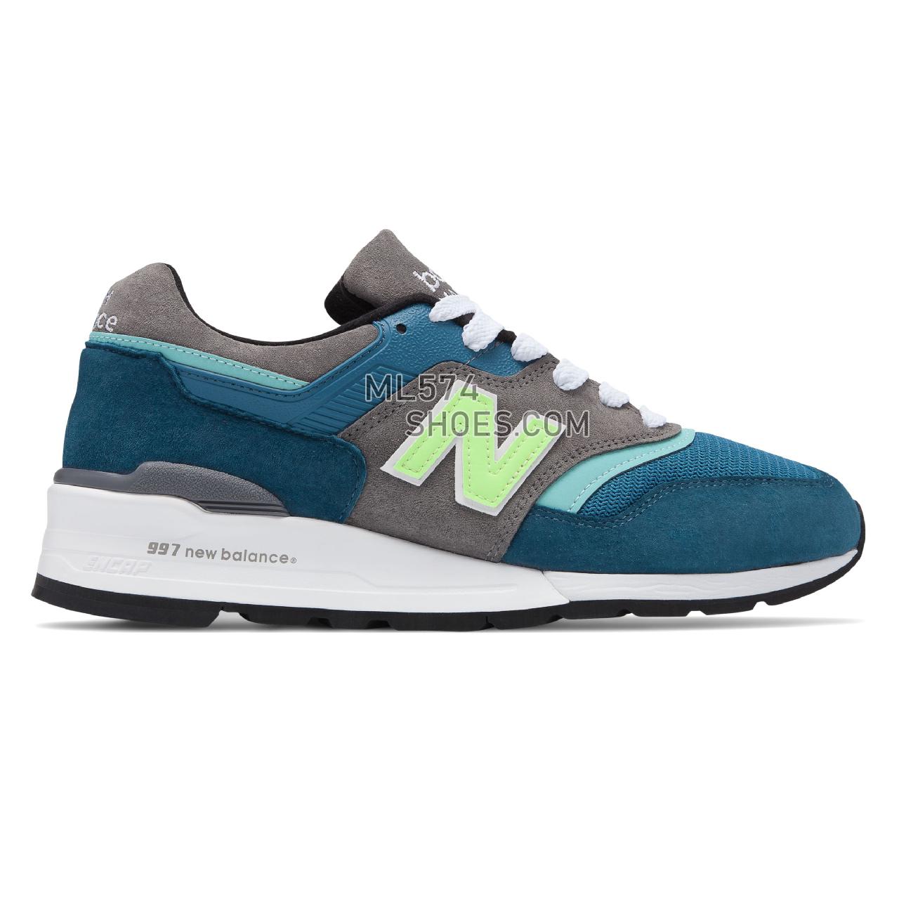 New Balance Made in US 997 - Men's 997 Made in US Classic M997-PGM - Blue with Green - M997PAC