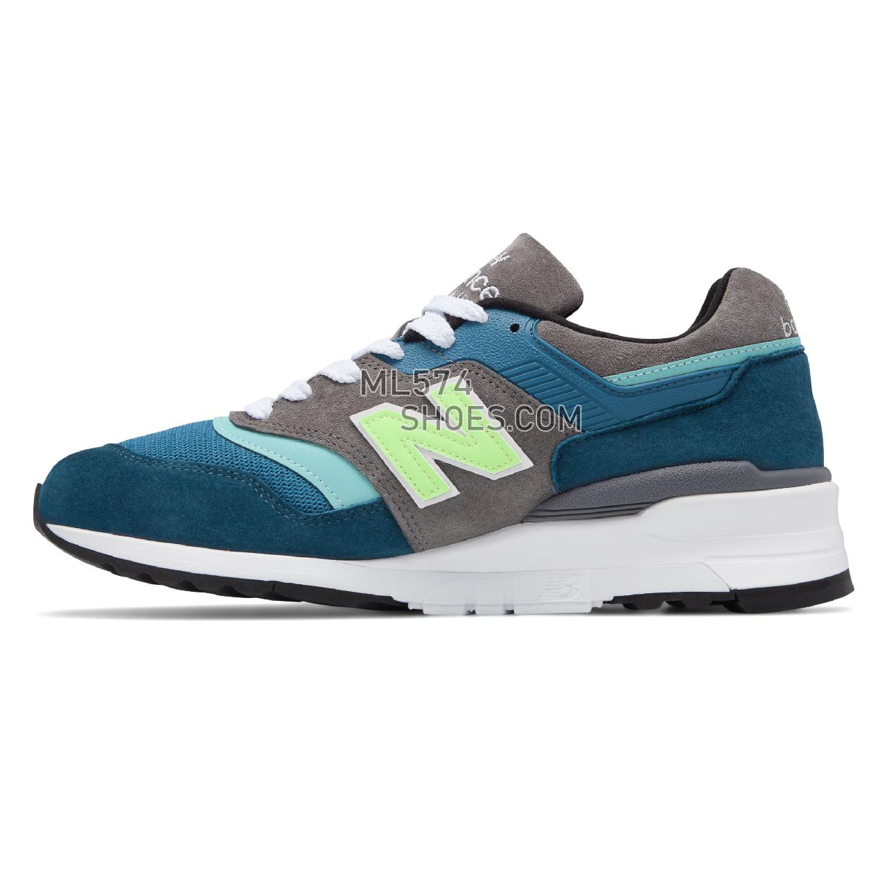 New Balance Made in US 997 - Men's 997 Made in US Classic M997-PGM - Blue with Green - M997PAC