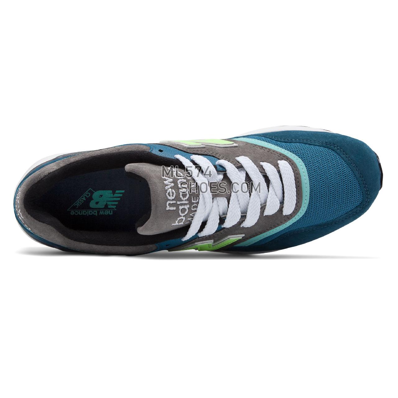 New Balance Made in US 997 - Men's 997 Made in US Classic M997-PGM - Blue with Green - M997PAC