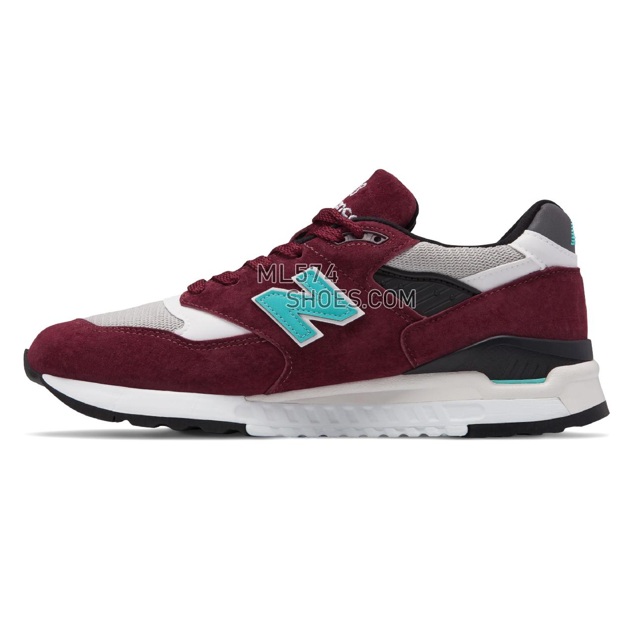 New Balance Made in US 998 - Men's 998 Made in US - Burgundy with Blue - M998AWC