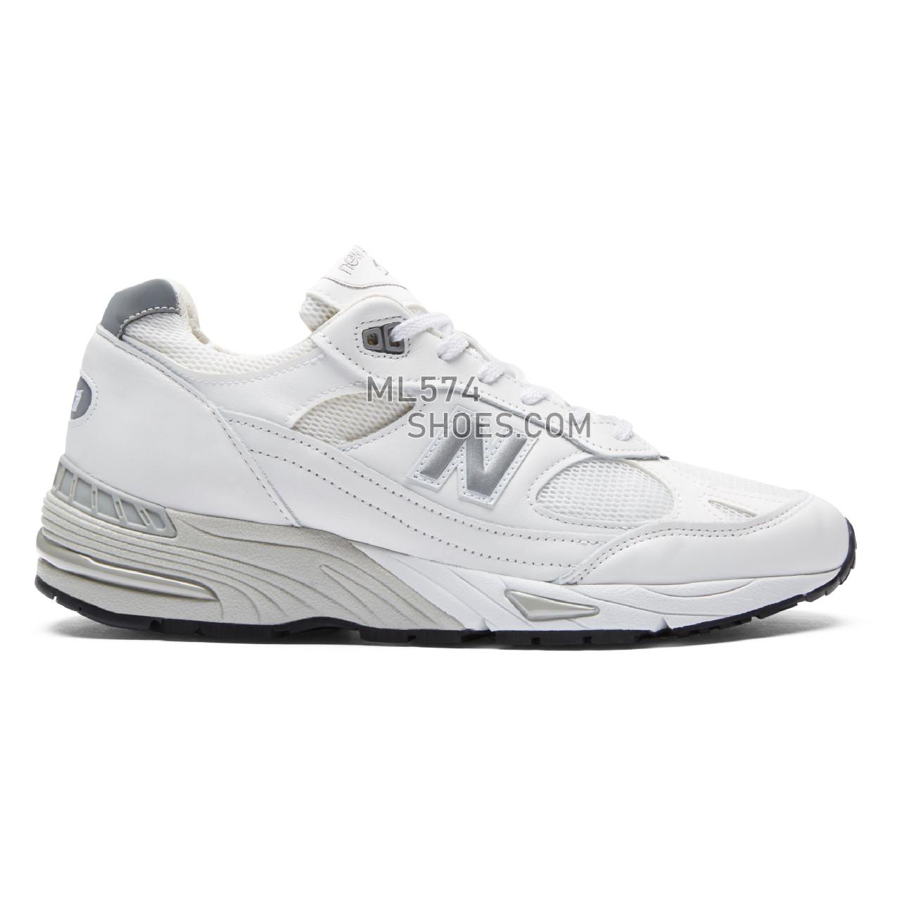 New Balance Made in UK 991 - Men's 991 Made in UK Classic M991-LM - White with Silver - M991WHI