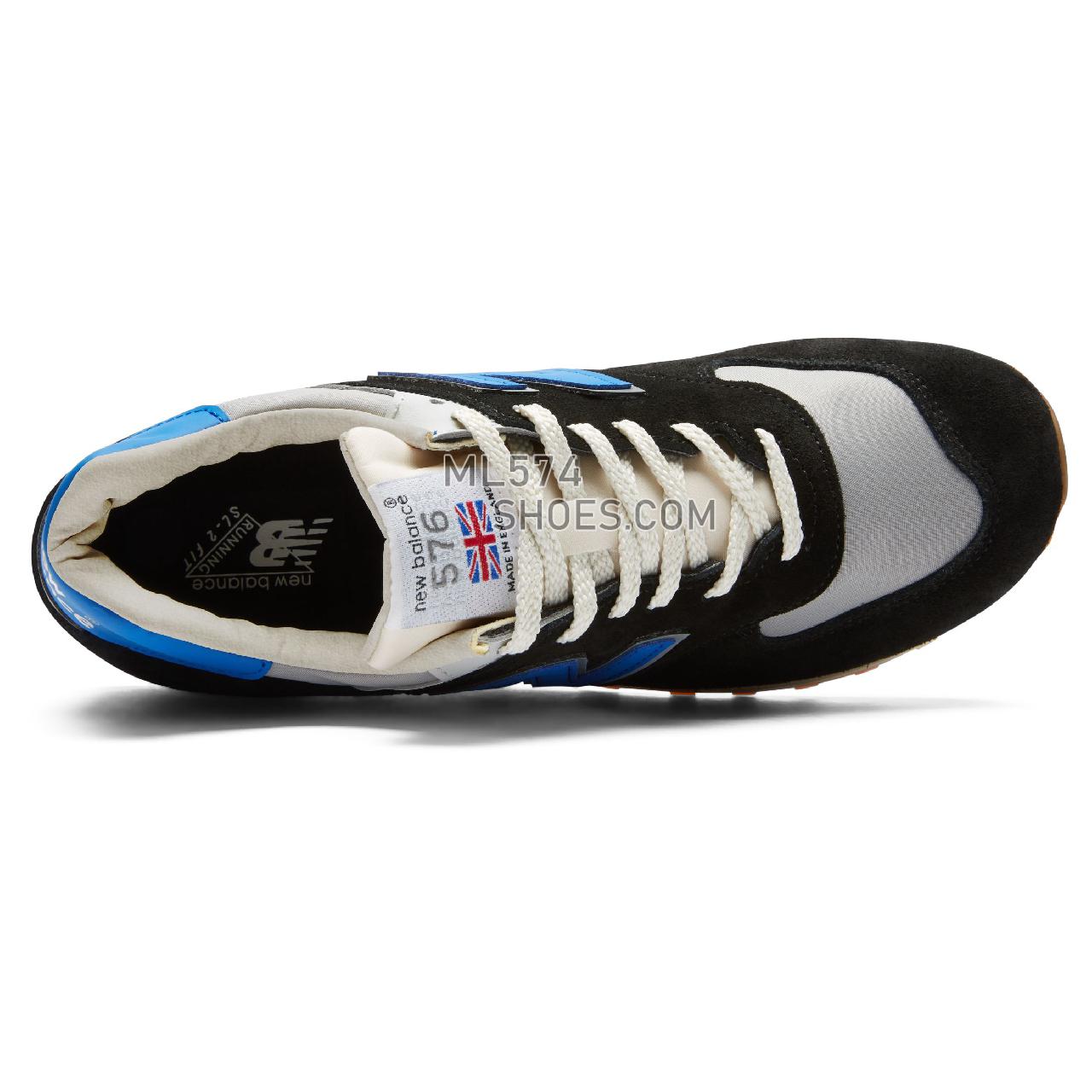 New Balance Made in UK 576 - Men's 576 Made in UK Classic M576-SN - Black with Grey and Blue - M576TNF