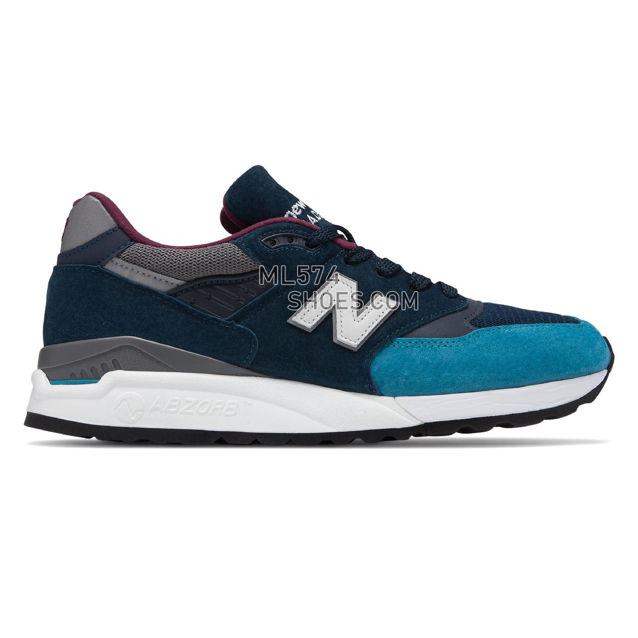 New Balance Made in US 998 Suede - Men's 998 Suede Classic M998-PSM - Blue with Grey - M998TCA
