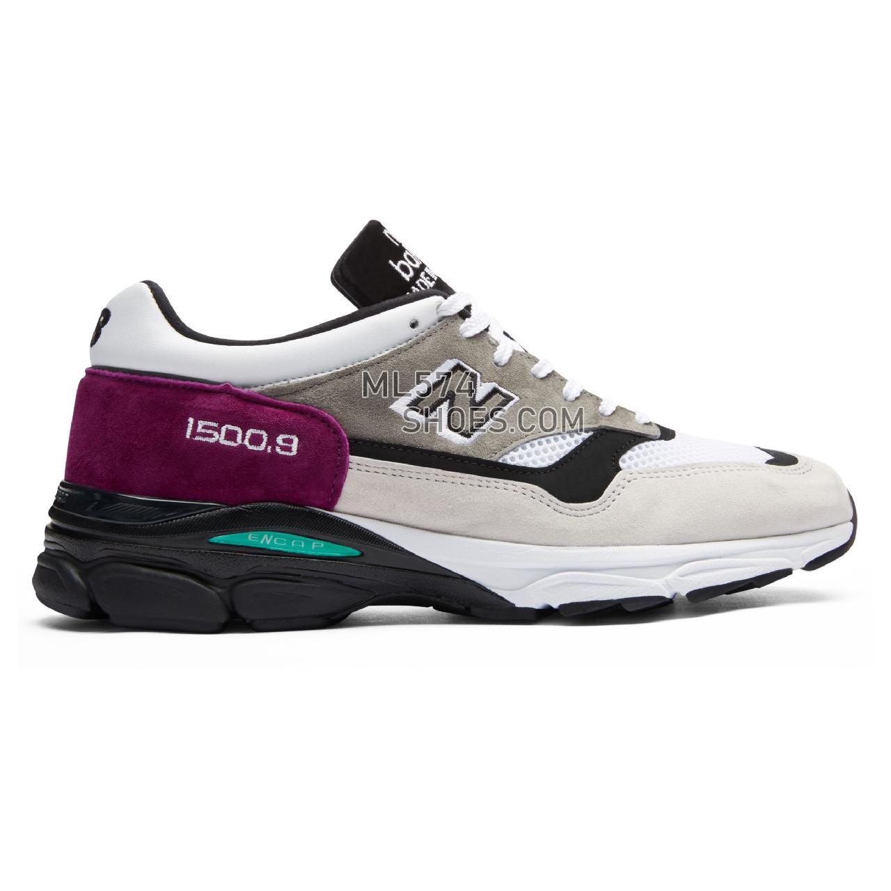 New Balance Made in UK 1500.9 - Men's 1500.9 Made in UK - Light Grey with Claret and Black - M15009EC