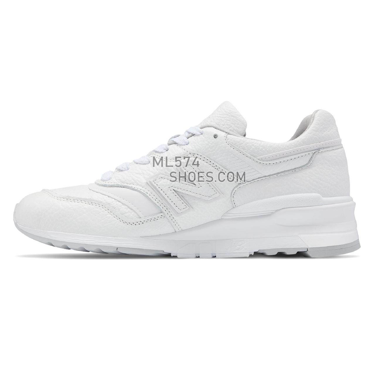 New Balance Made in US 997 Bison - Men's 997 Made in US Classic M997-LH - White with Grey - M997BSN