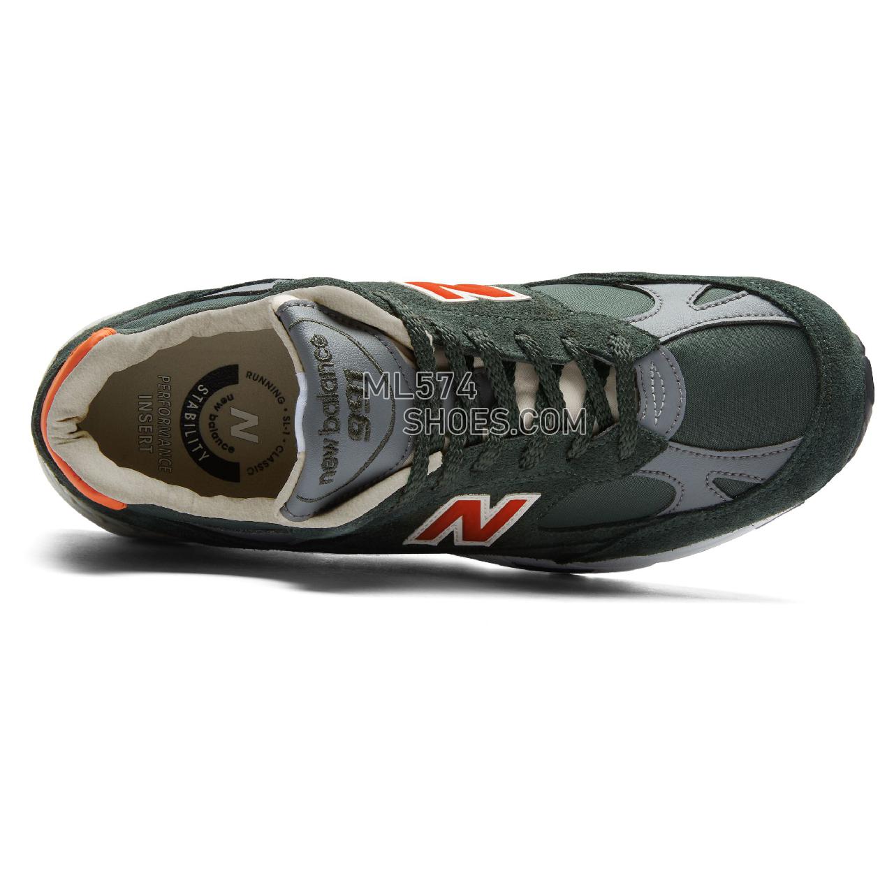 New Balance 991 Made in UK - Men's 991 Made in UK Classic M991-SN - Forest Green with Orange - M991TNF