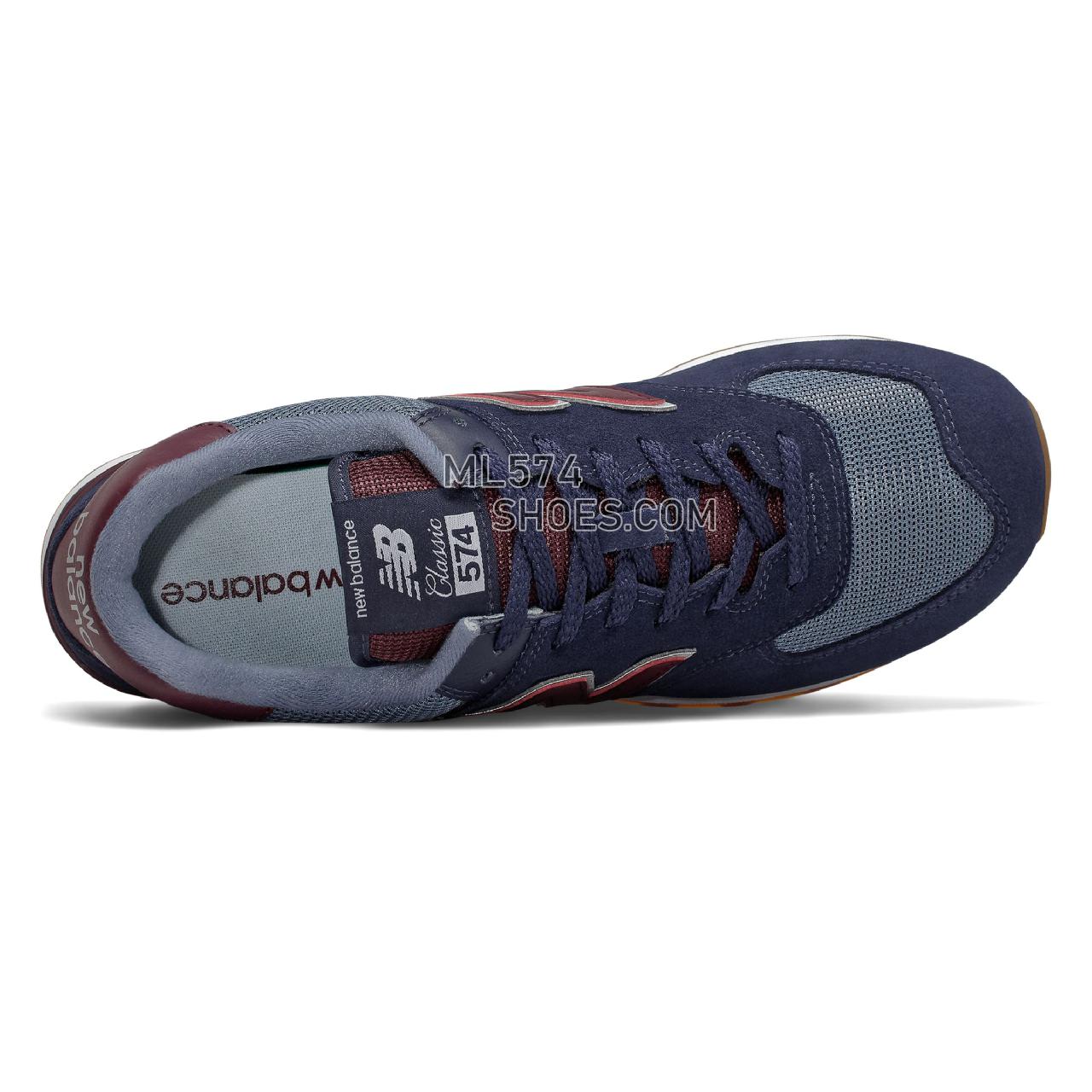 New Balance 574 Super Core - Men's 574 Classic - Navy with Burgundy - ML574SPO