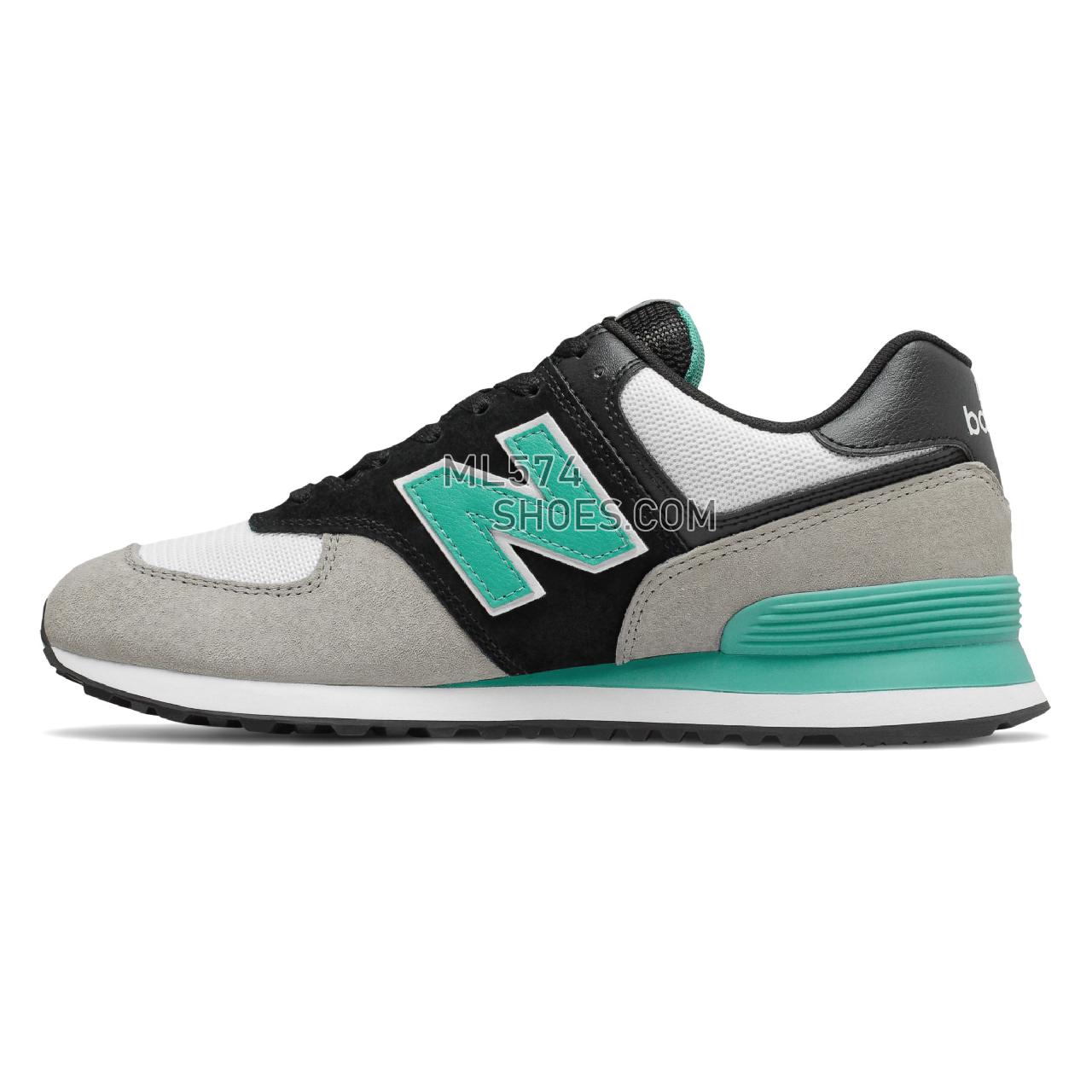 New Balance 574 - Men's 574 - Black with Tidepool - ML574CRR