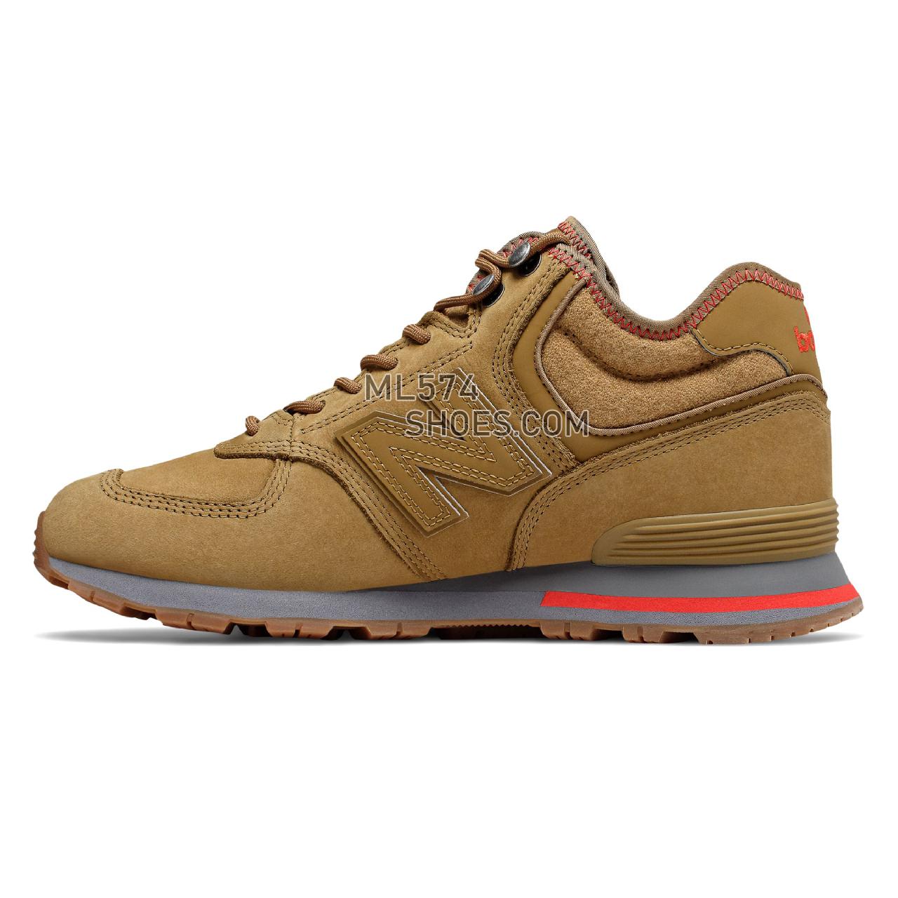 New Balance 574 Mid - Men's 574 Mid Classic MH574V1-27283-M - Tarnish with Velocity Red - MH574REB