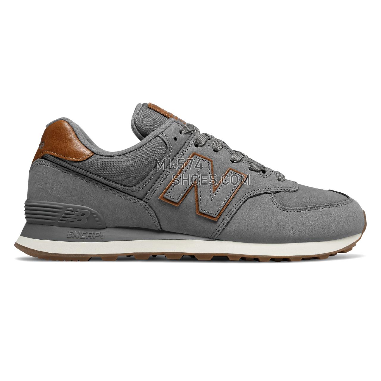 New Balance 574 - Men's 574 Classic ML574V2-30016-M - Castlerock with Tan - ML574NBA