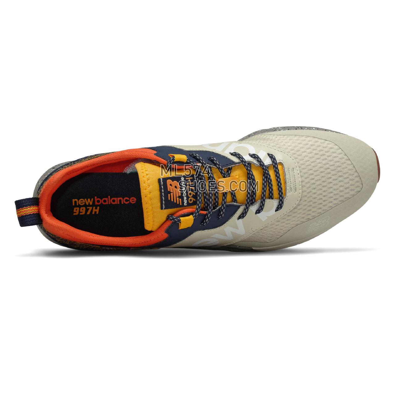 New Balance 997H Spring Hike Trail - Men's 997H Spring Hike Trail Classic - Oyster with Team Orange - CMT997HC