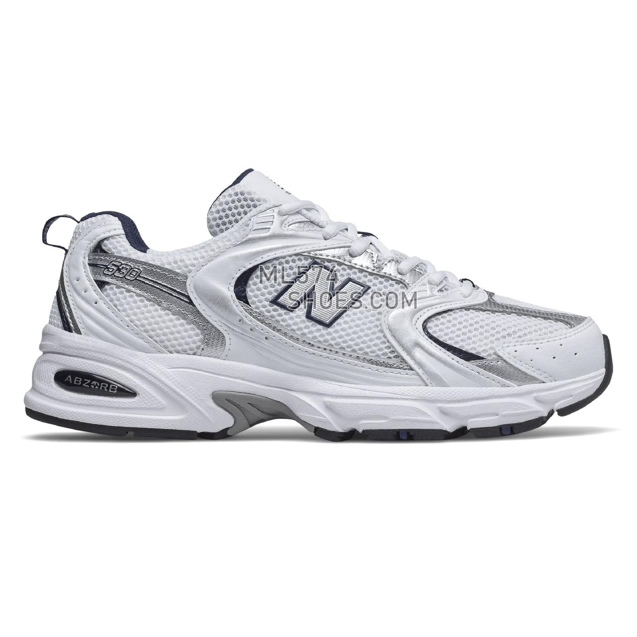 New Balance Unisex 530 - Men's 530 Classic - White with Natural Indigo - MR530SG