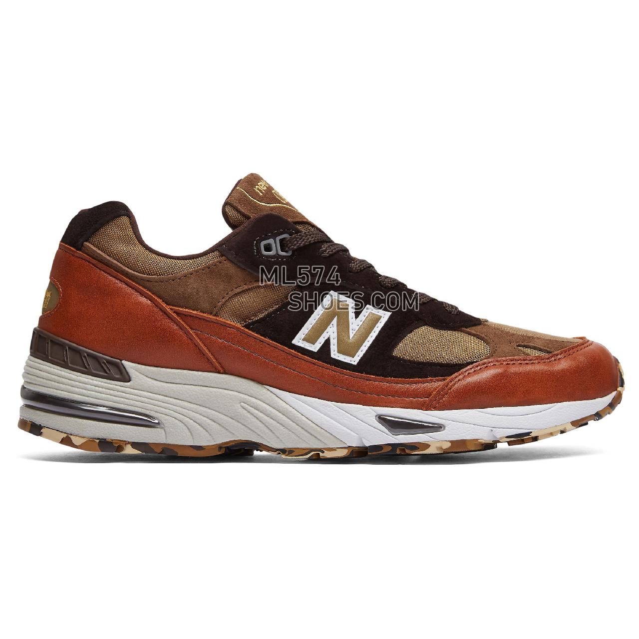 New Balance Made in UK 991 - Men's Made in UK 991 Classic ML991V1-27396-M - Burnt Orange with Brown and Light Brown - M991SOP