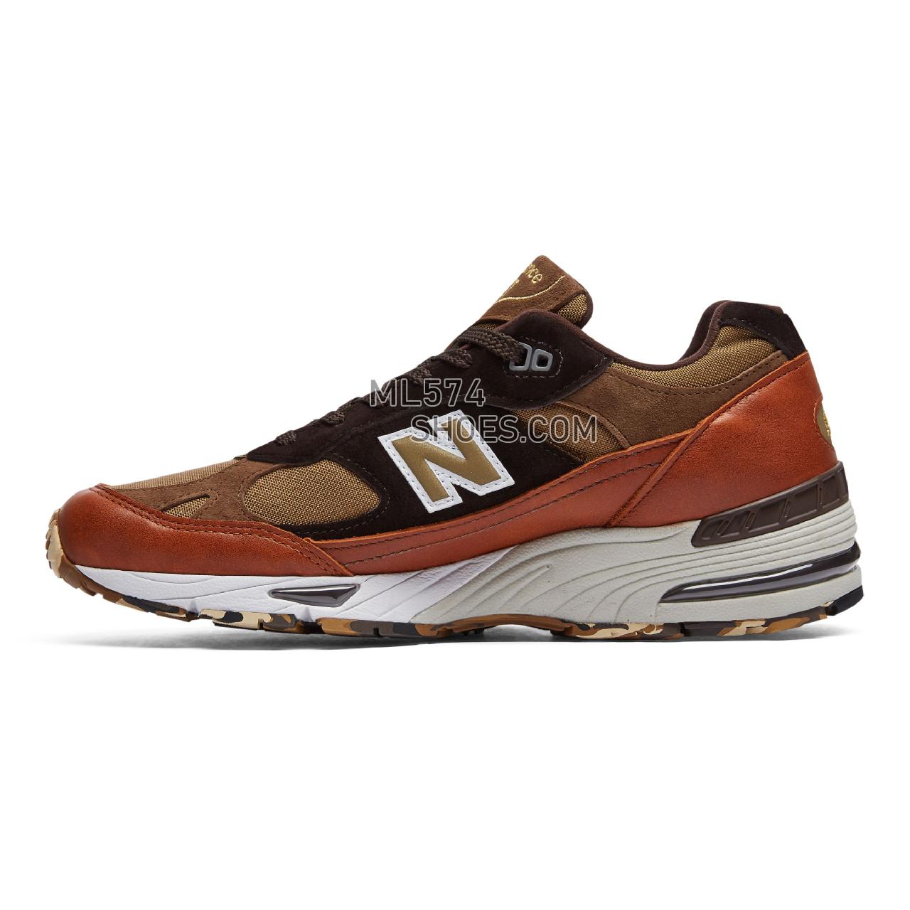 New Balance Made in UK 991 - Men's Made in UK 991 Classic ML991V1-27396-M - Burnt Orange with Brown and Light Brown - M991SOP