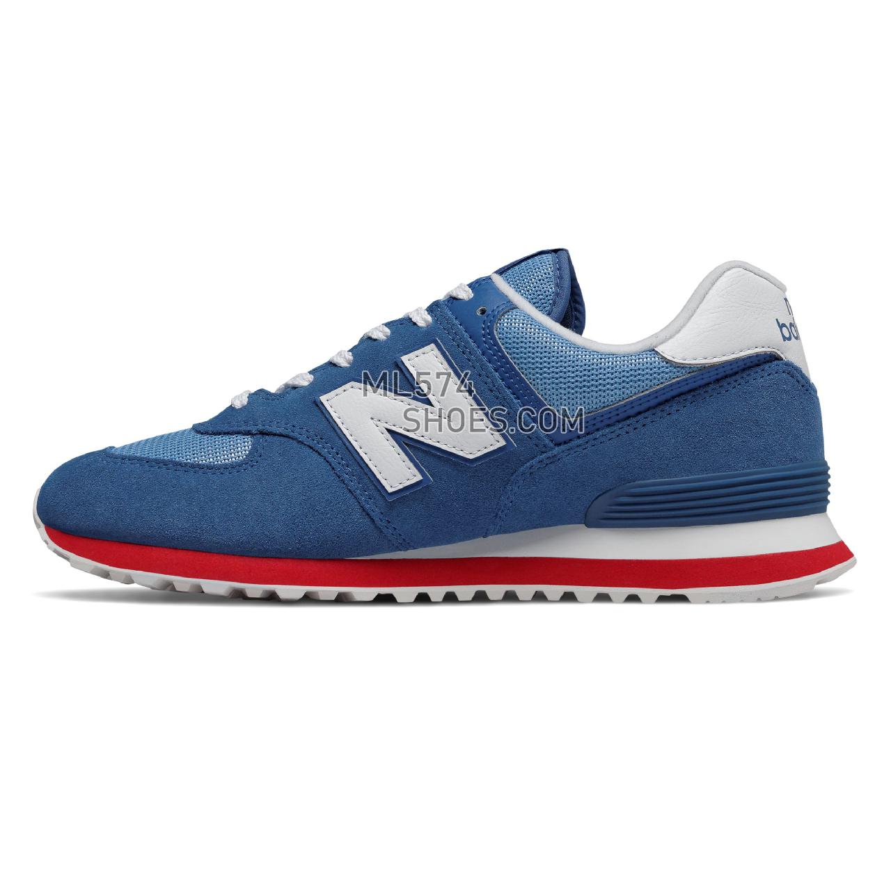 New Balance 574 Essentials - Men's 574 Essentials ML574V2-26214-M - Classic Blue with Team Red - ML574ERG