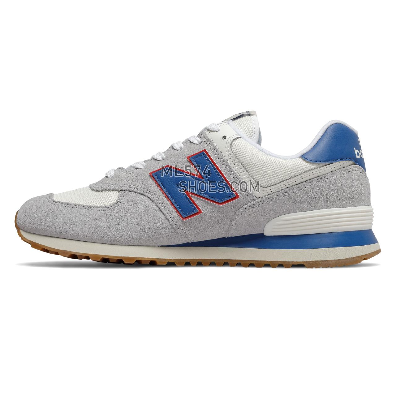 New Balance 574 Essentials - Men's 574 Essentials ML574V2-26214-M - Light Aluminium with Classic Blue - ML574ERH