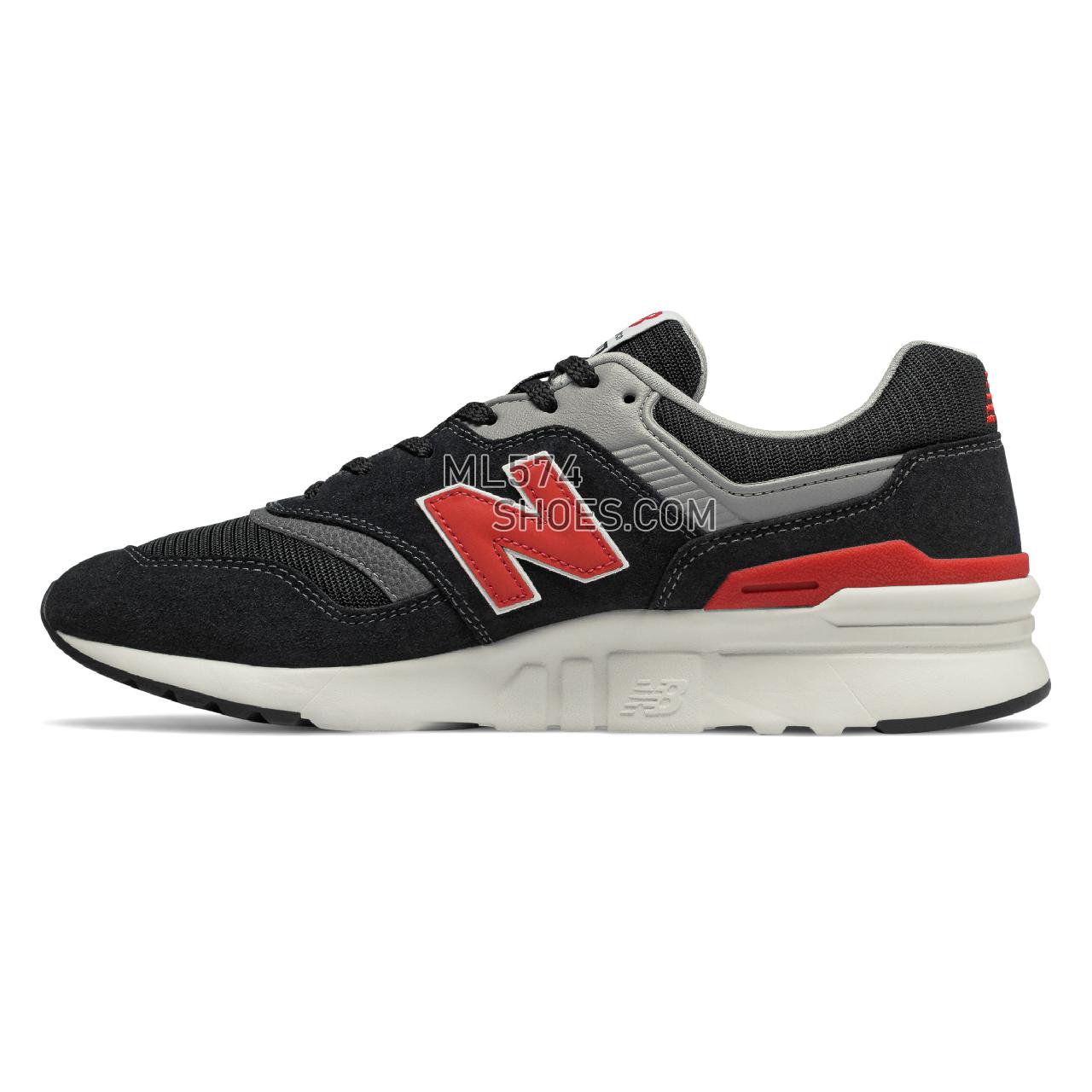 New Balance 997H - Men's 997H Classic CM997HV1 - Black with Velocity Red - CM997HDK