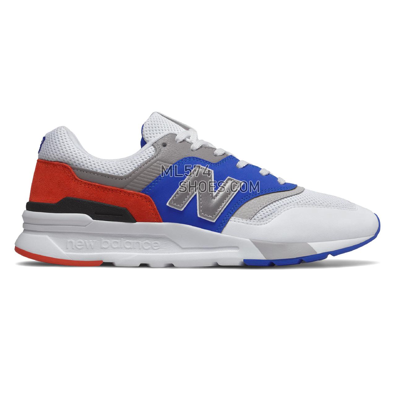 New Balance 997H - Men's 997H Classic CM997HV1 - White with Royal Blue and Velocity Red - CM997HZJ