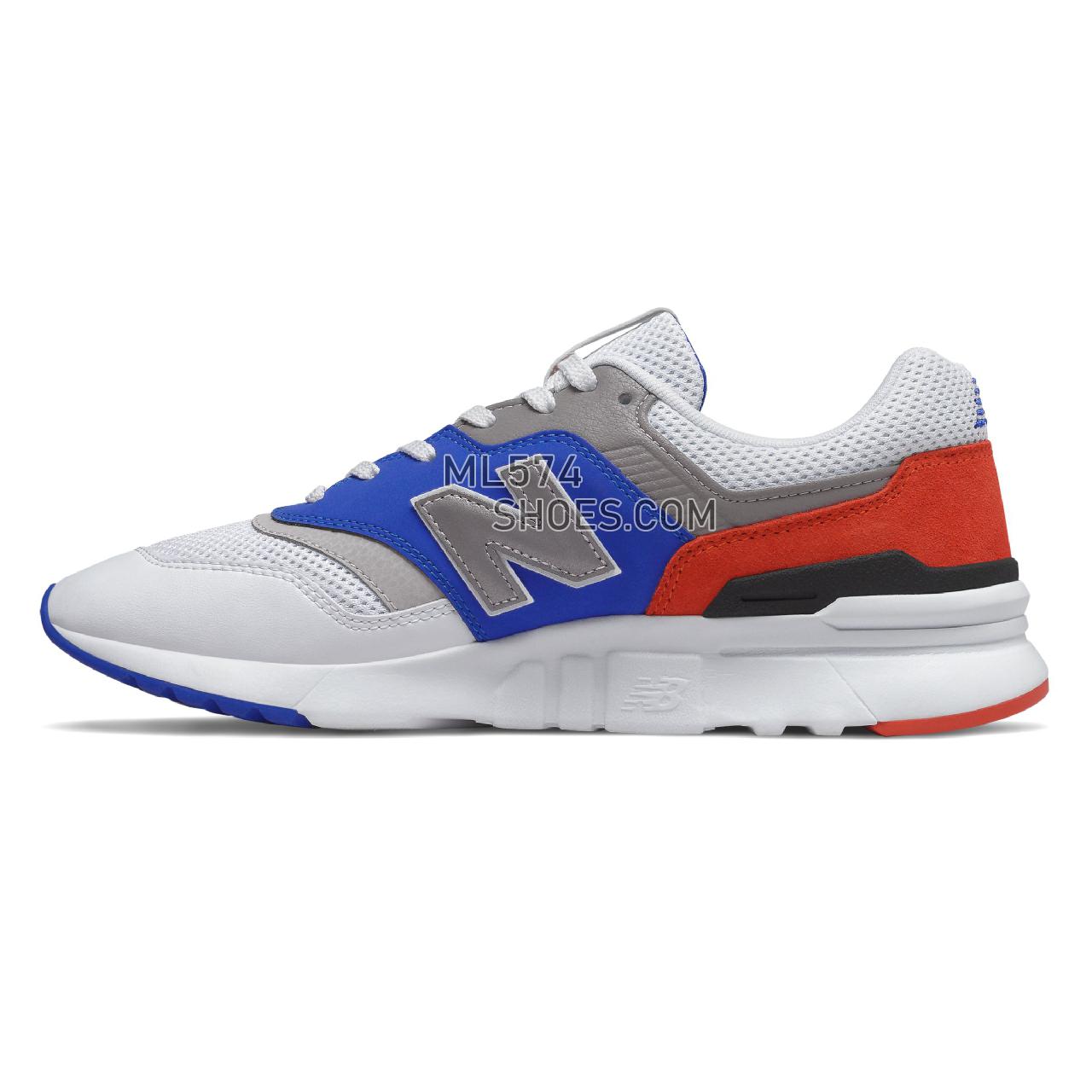 New Balance 997H - Men's 997H Classic CM997HV1 - White with Royal Blue and Velocity Red - CM997HZJ