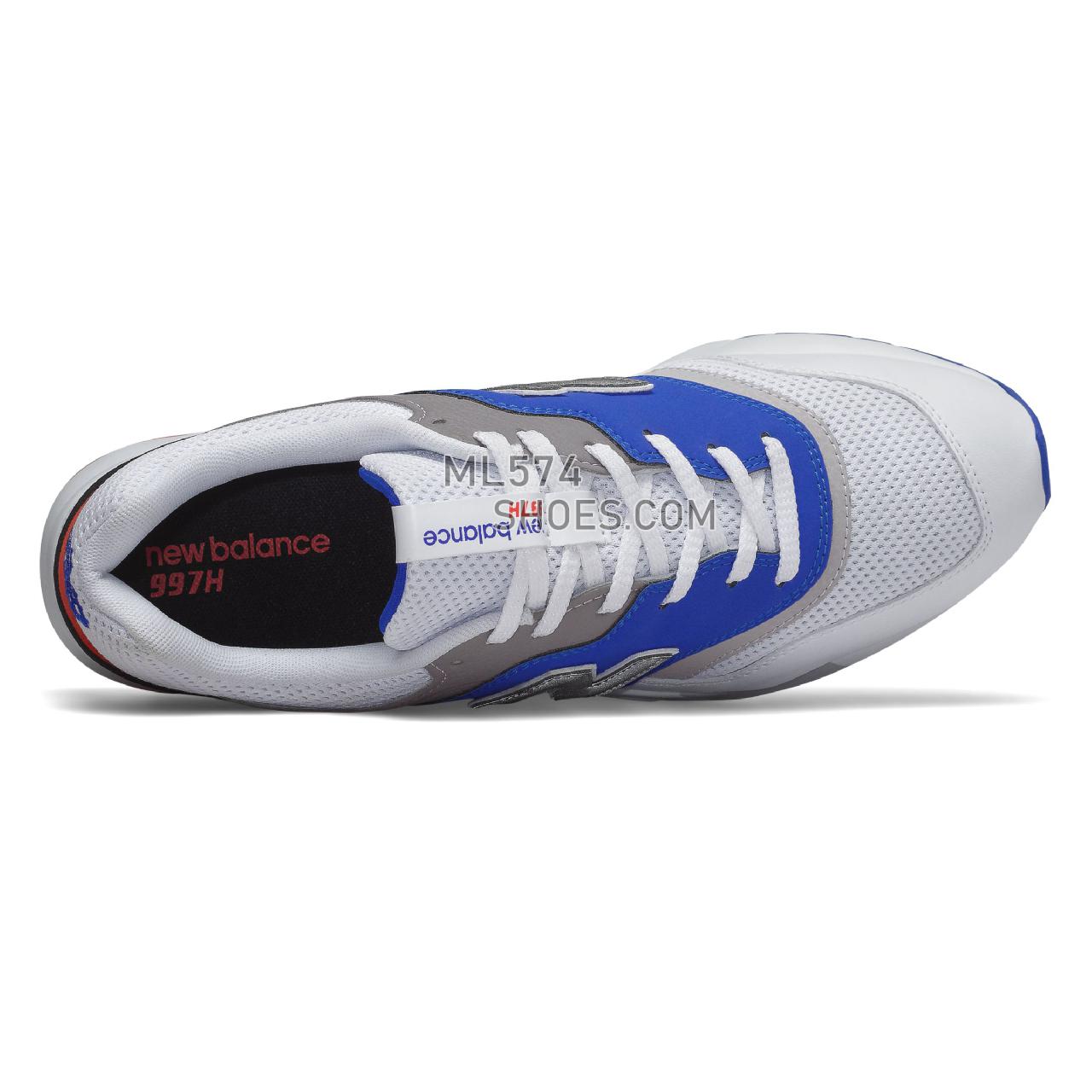 New Balance 997H - Men's 997H Classic CM997HV1 - White with Royal Blue and Velocity Red - CM997HZJ