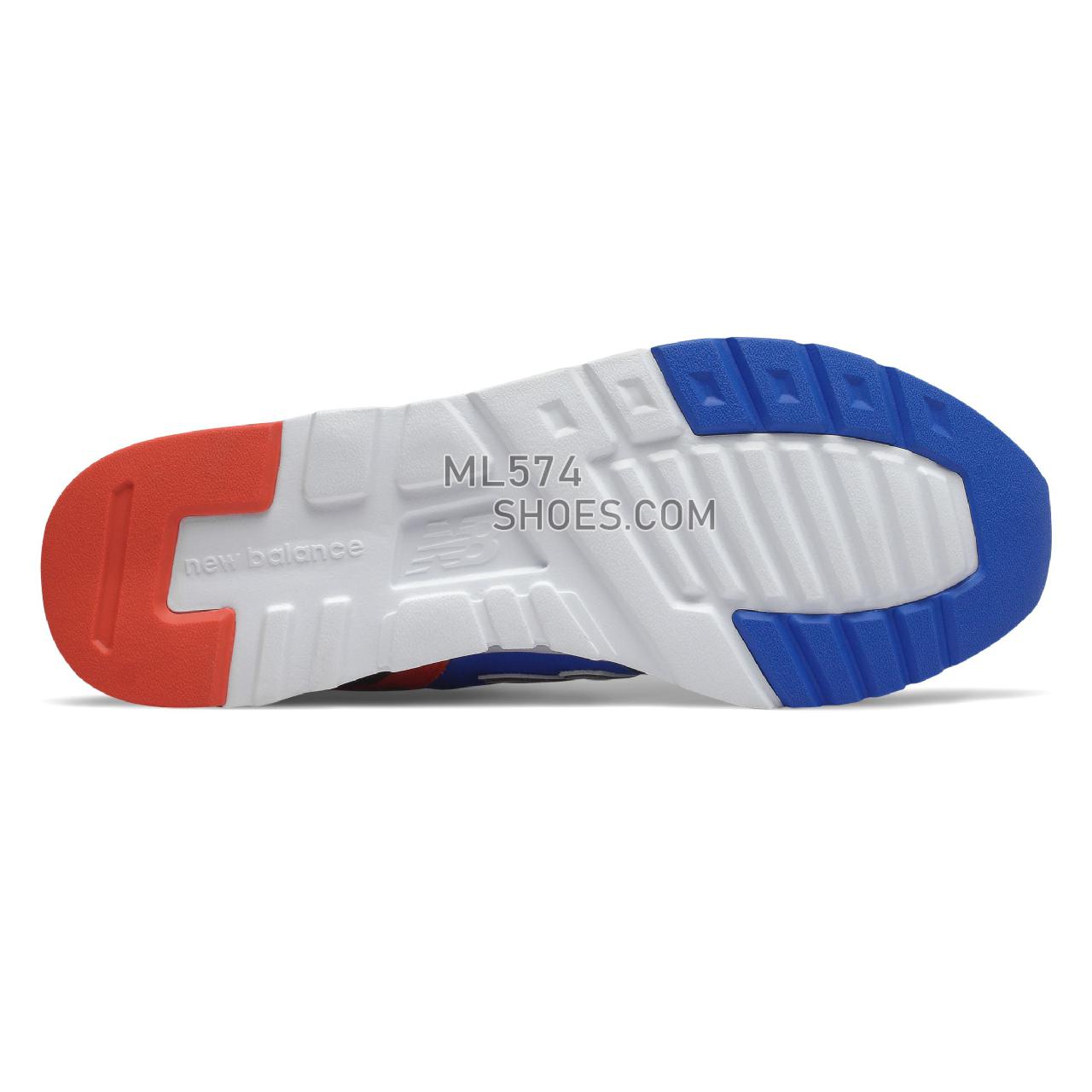 New Balance 997H - Men's 997H Classic CM997HV1 - White with Royal Blue and Velocity Red - CM997HZJ