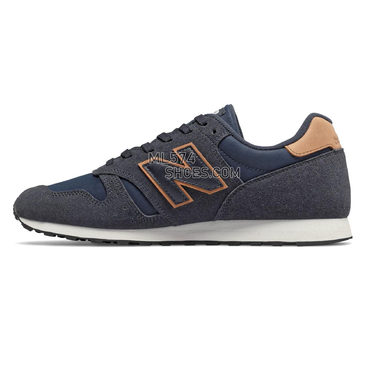 New Balance 373 - Men's 373 Classic ML373V1-23639-M - Navy with Veg Tan - ML373MRT