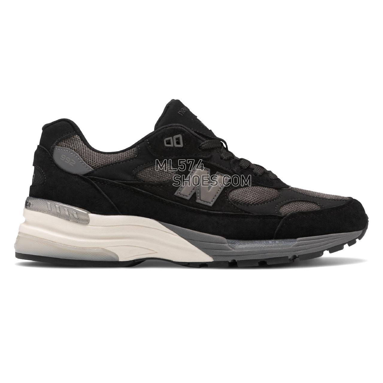 New Balance Made in US 992 - Men's Made in US 992 Classic - Black with Grey - M992BL