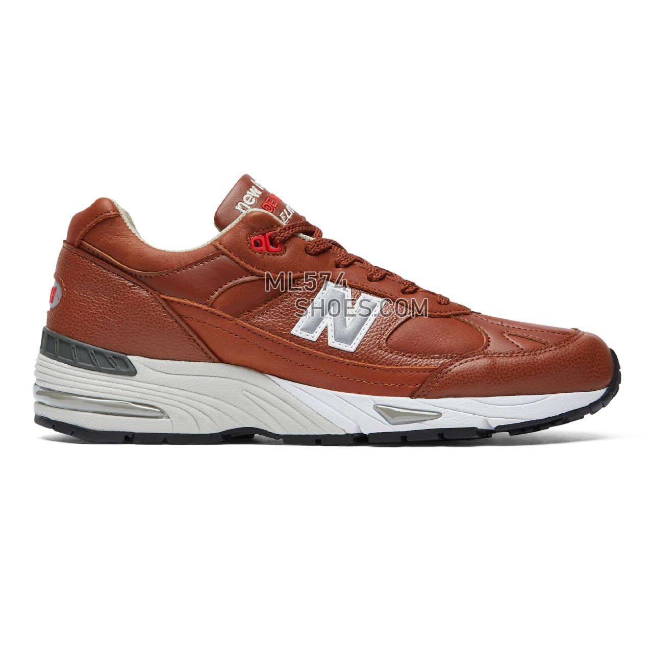 New Balance Made in UK 991 - Men's Made in UK 991 Classic ML991V1-27393-M - Burnt Orange with Silver and White - M991GNB