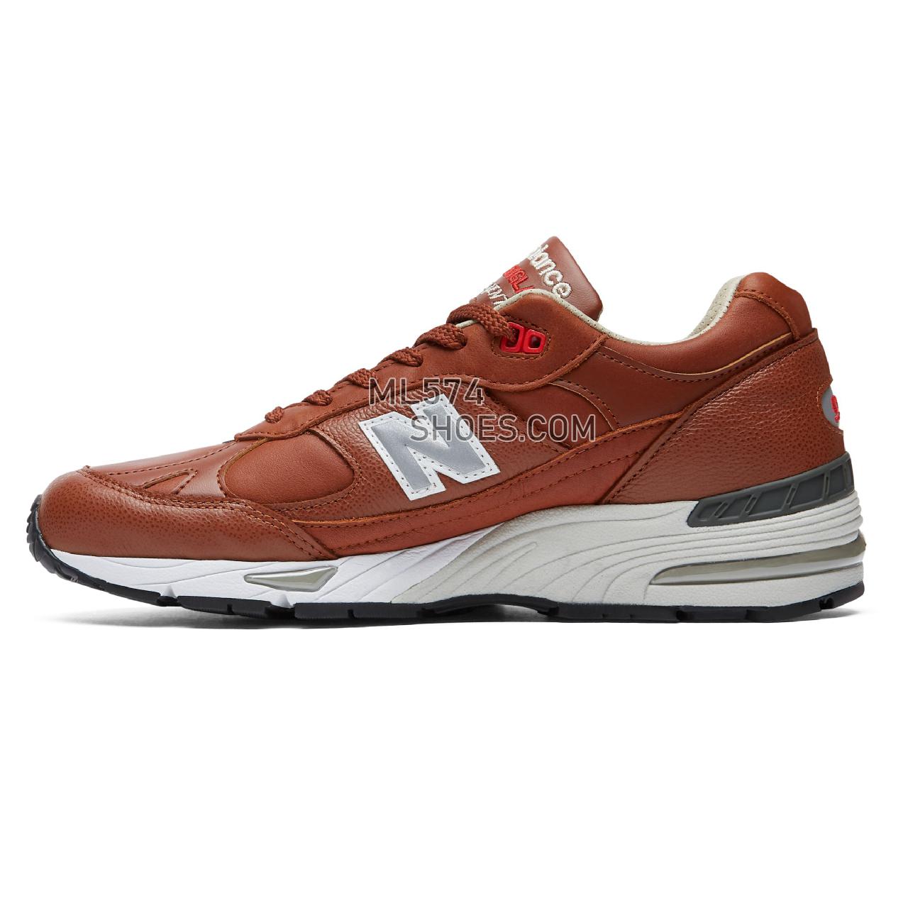 New Balance Made in UK 991 - Men's Made in UK 991 Classic ML991V1-27393-M - Burnt Orange with Silver and White - M991GNB