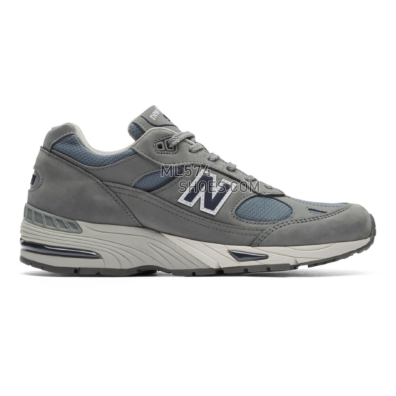 New Balance Made in UK 991 - Men's Made in UK 991 Classic - Grey with Navy - M991NGN