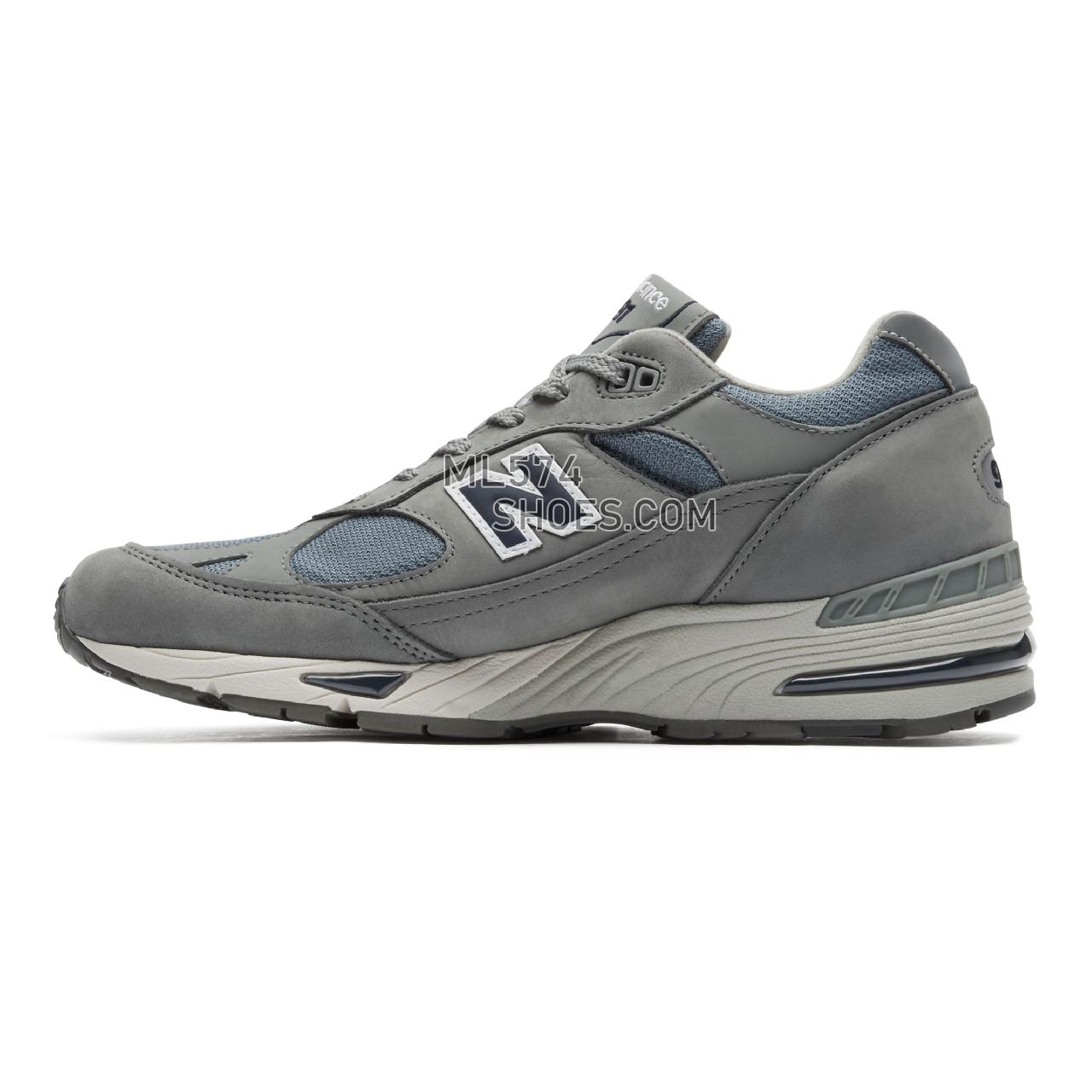 New Balance Made in UK 991 - Men's Made in UK 991 Classic - Grey with Navy - M991NGN