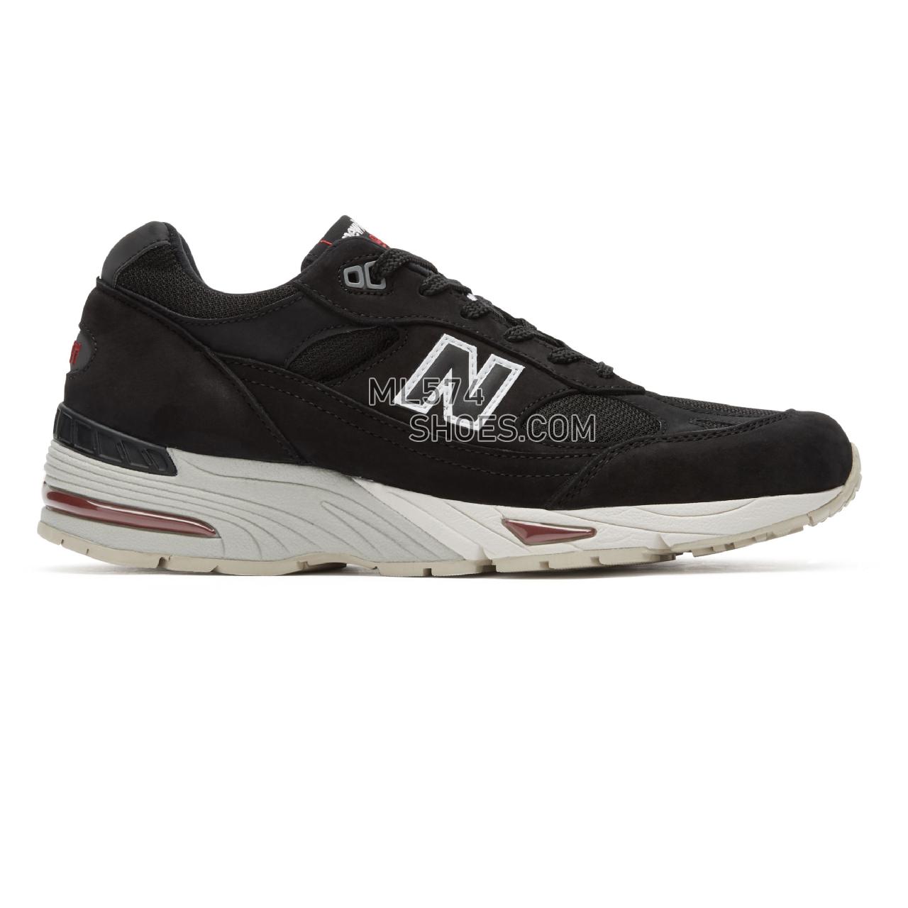 New Balance Made in UK 991 - Men's Made in UK 991 Classic - Black with Red and Grey - M991NKR