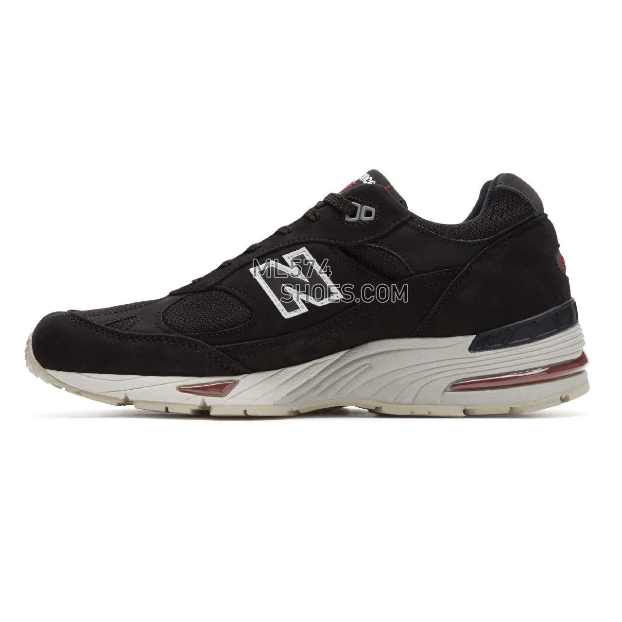 New Balance Made in UK 991 - Men's Made in UK 991 Classic - Black with Red and Grey - M991NKR