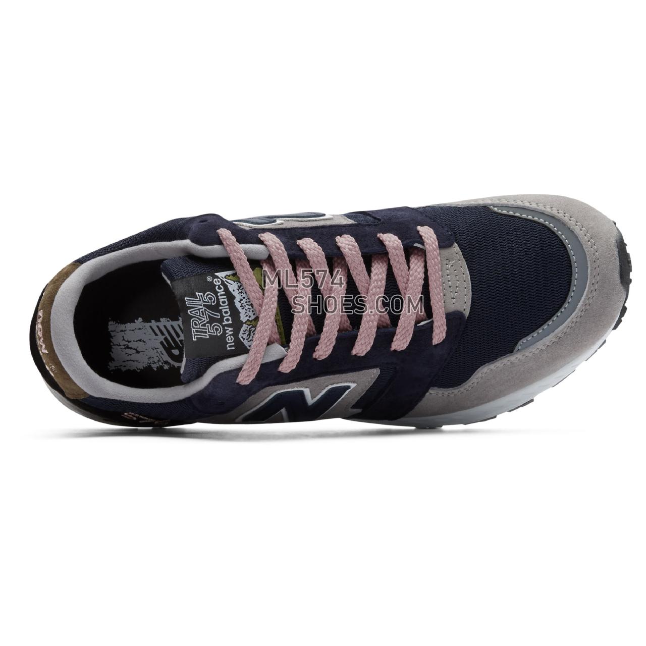 New Balance Made in UK 575 Soft Haze - Men's Made in UK 575 Soft Haze Classic - Grey with Navy and Lilac - MTL575NL