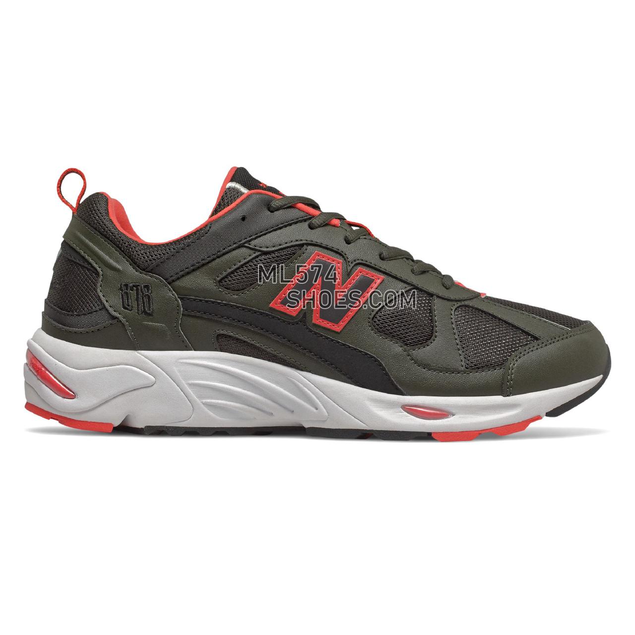 New Balance 878 - Men's 878 - Defense Green with Coral Glow - CM878GC