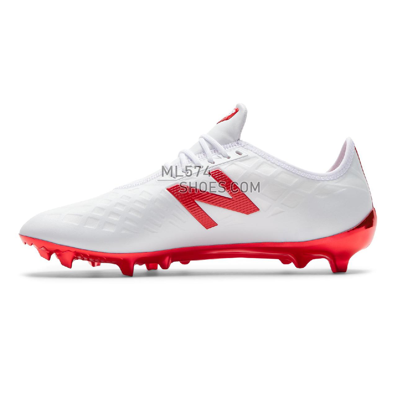 New Balance Furon v4 Pro FG - Men's Furon 4.0 Pro FG Football - White with Flame - MSFPFWF4