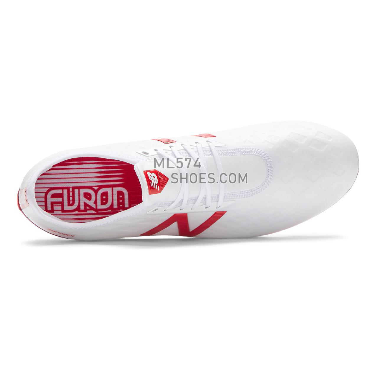New Balance Furon v4 Pro FG - Men's Furon 4.0 Pro FG Football - White with Flame - MSFPFWF4