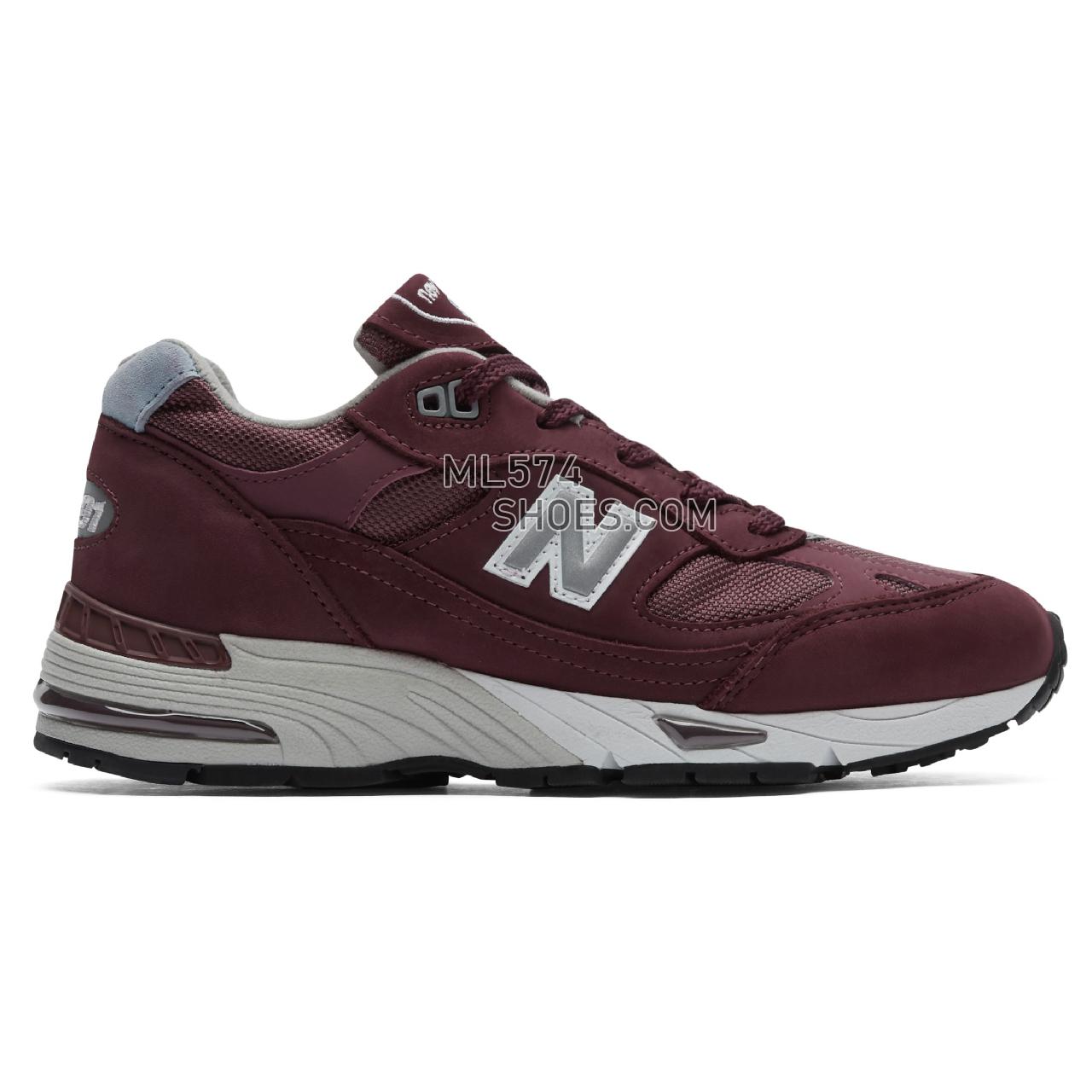 New Balance Made in UK 991 - Men's Made in UK 991 Classic - Burgundy with Blue - W991BBL