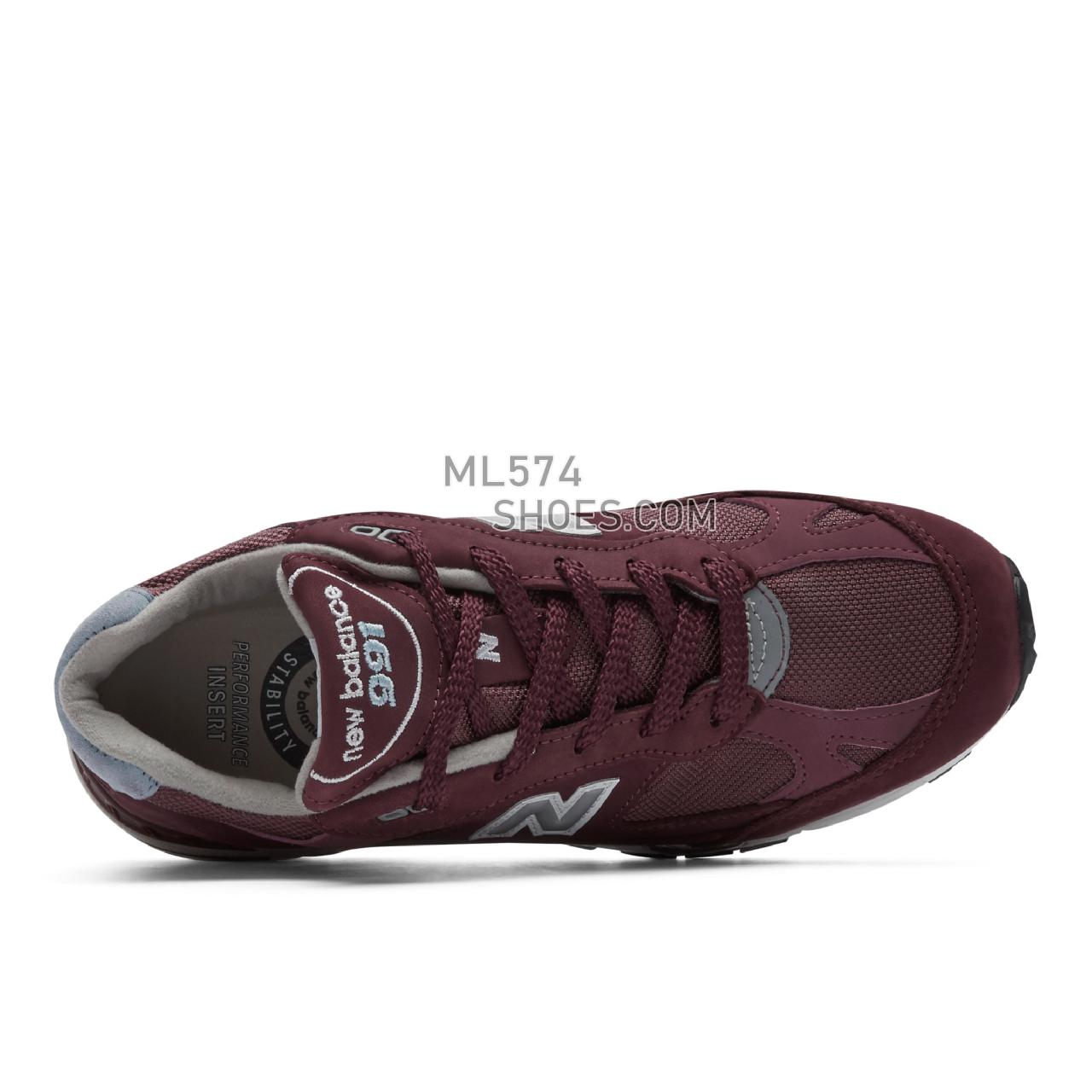 New Balance Made in UK 991 - Men's Made in UK 991 Classic - Burgundy with Blue - W991BBL