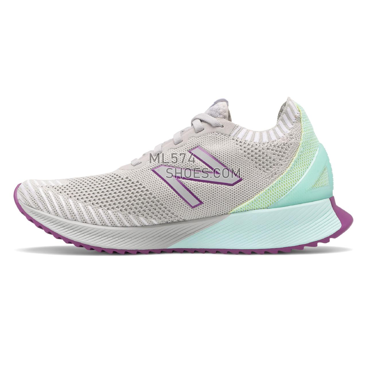 New Balance FuelCell Echo - Women's FuelCell Echo Performance Running - Light Aluminum with Bali Blue and Lemon Slush - WFCECCG