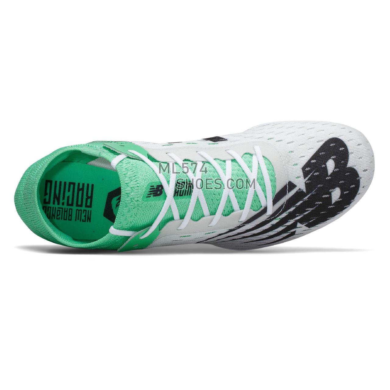 New Balance MD800v6 Spike - Women's MD800v6 Spike Running - White with Neon Emerald - WMD800G6