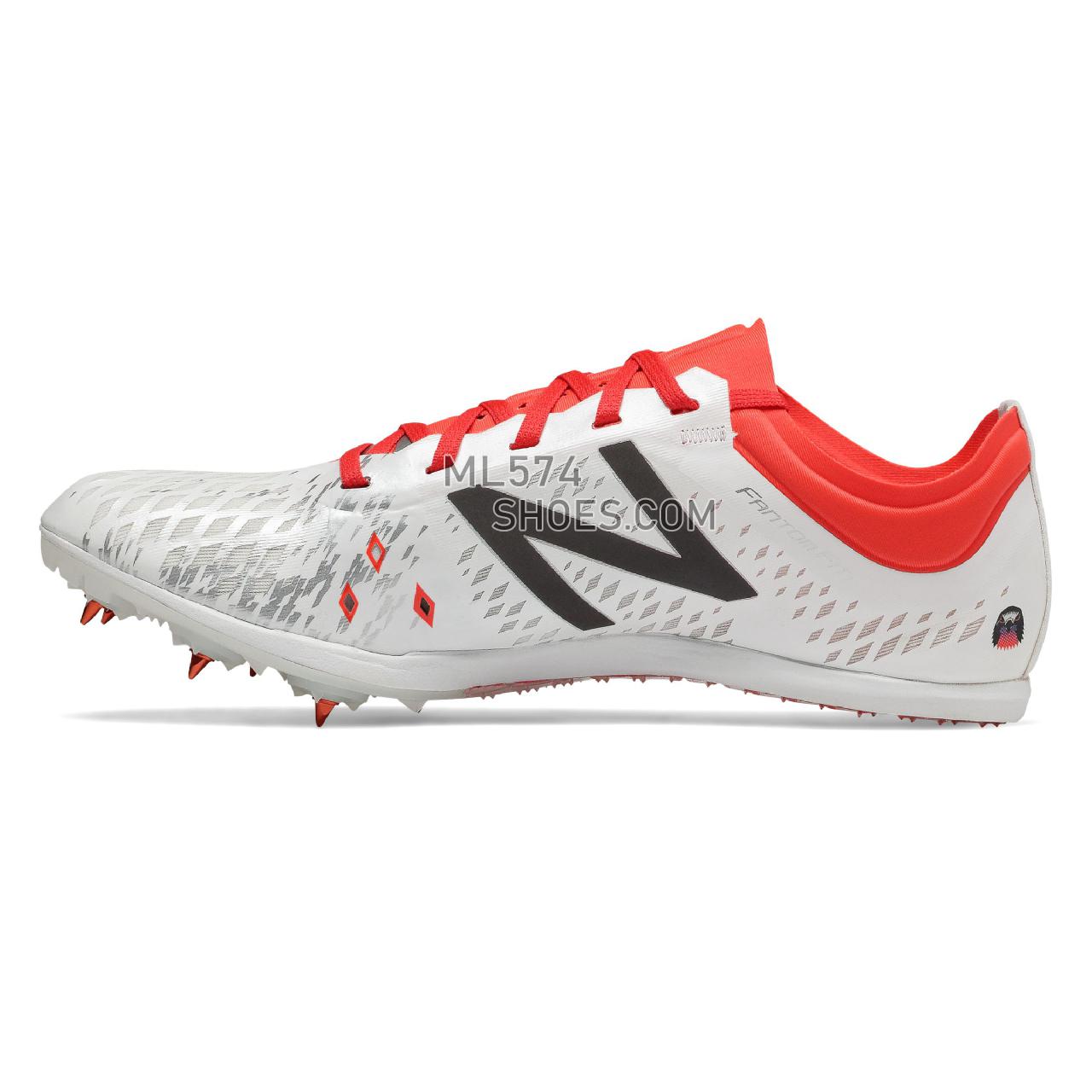 New Balance MD800v5 Spike - Women's Md800V5 Spike - Running - White with Flame and Black - WMD800F5