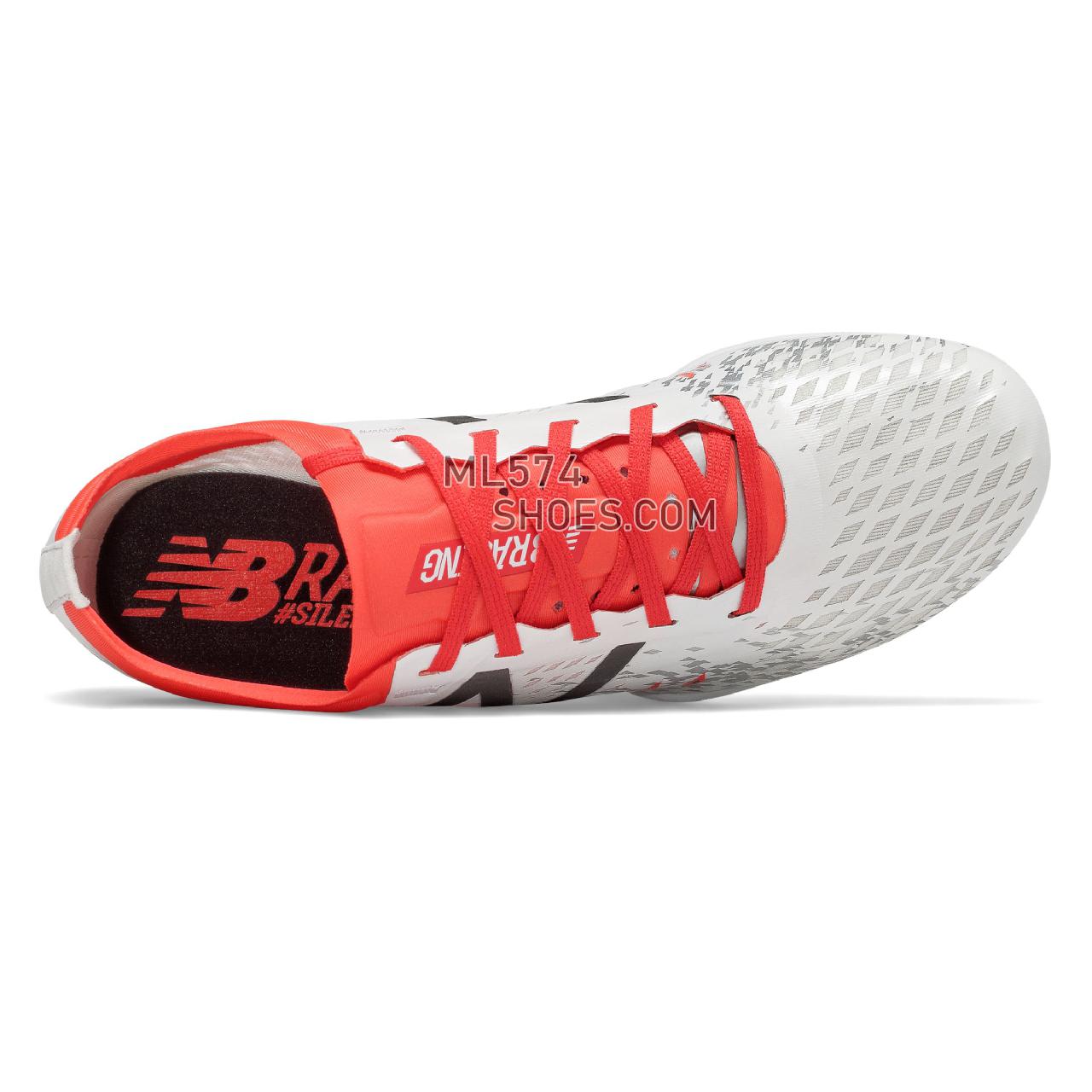 New Balance MD800v5 Spike - Women's Md800V5 Spike - Running - White with Flame and Black - WMD800F5