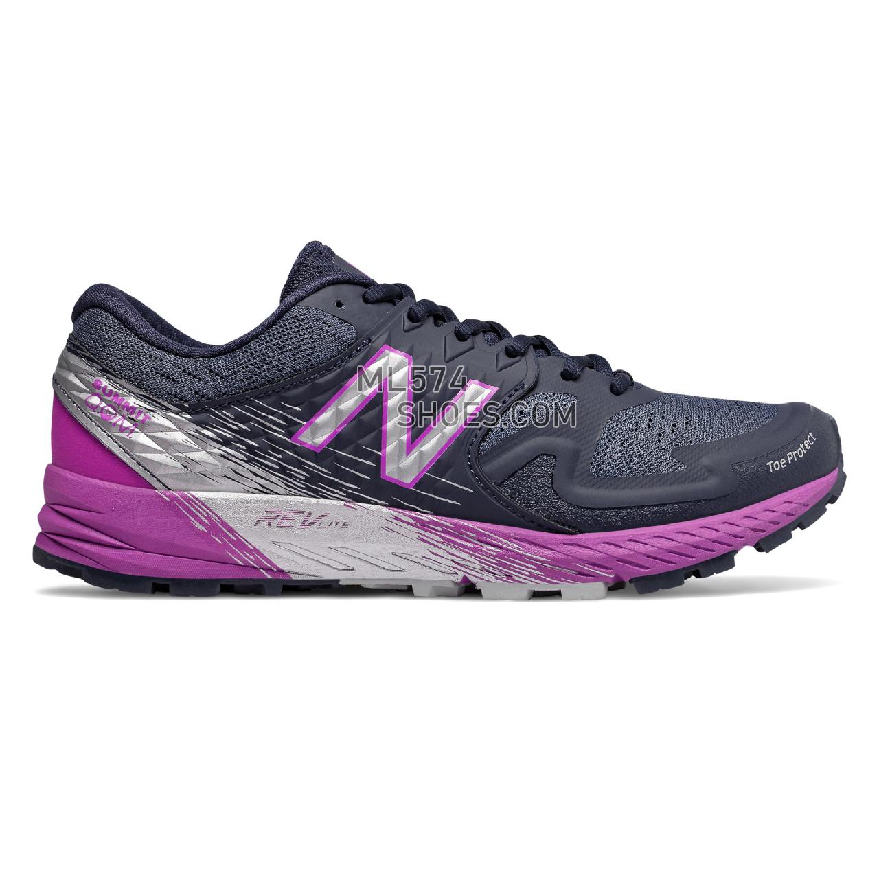 New Balance Summit Q.O.M. - Women's Summit Q.O.M. Running - Pigment with Voltage Violet and Silver Metallic - WTSKOMPP