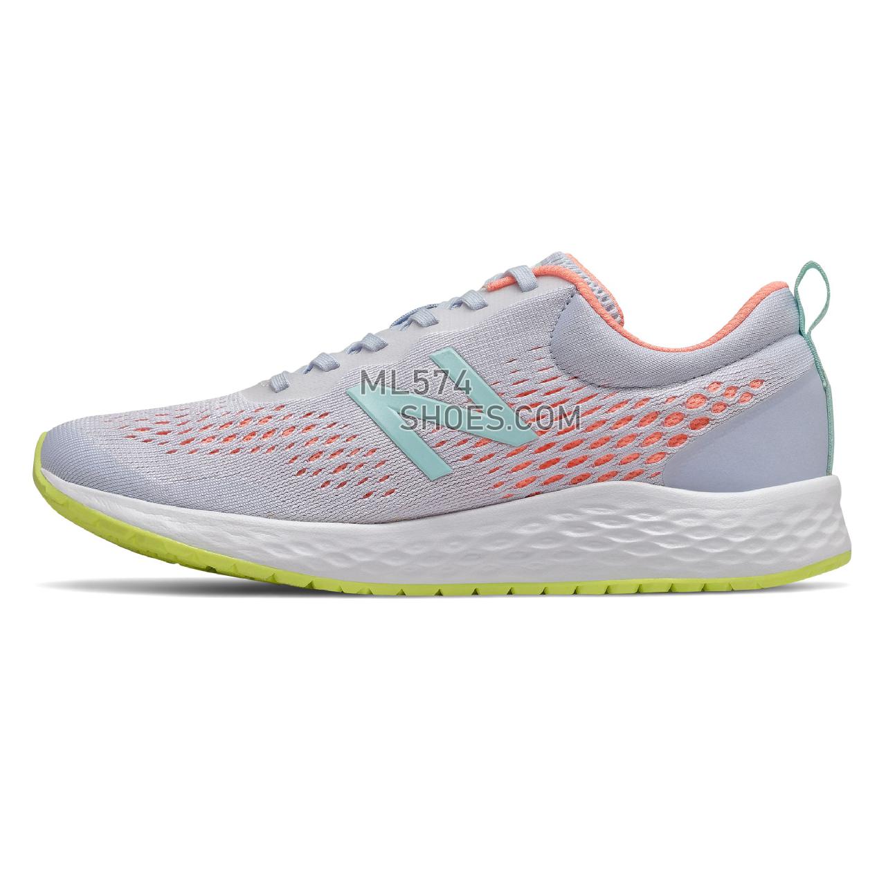 New Balance Fresh Foam Arishi - Women's Fresh Foam Arishi Training - White with Ginger Pink and Bali Blue - WARISCH3