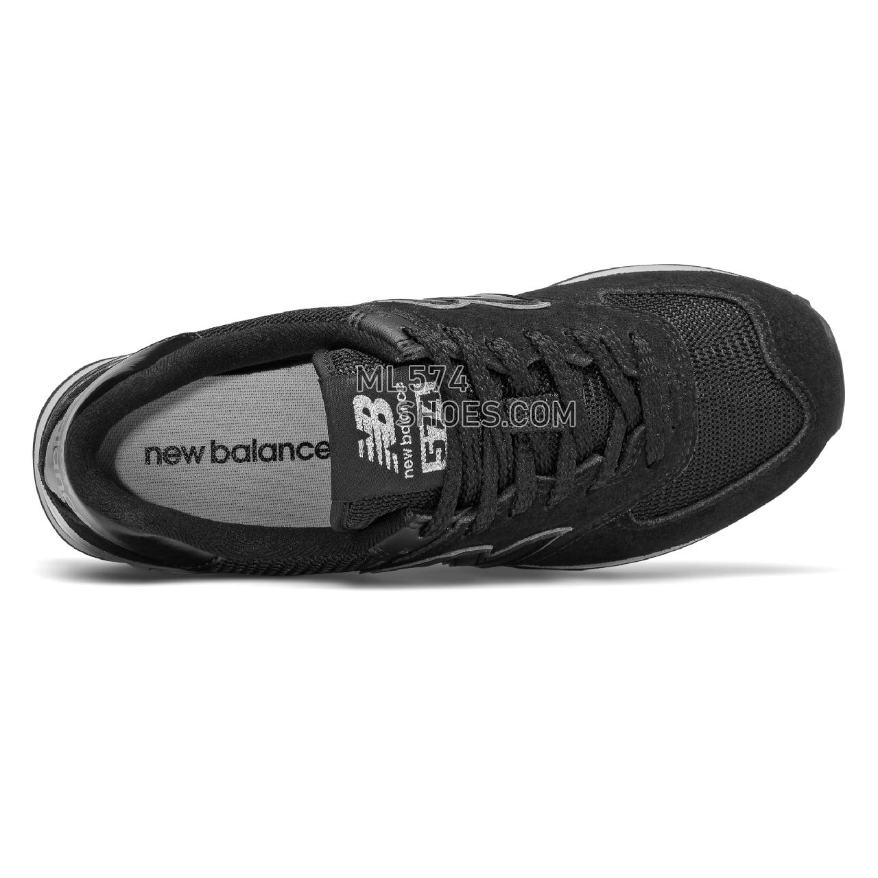 New Balance 574 - Women's 574 Classic - Black with Rose Gold Metallic - WL574JDA